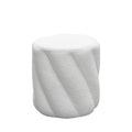 Mallow - Pouf rond en tissu bouclette ø37cm - Blanc - 1