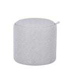 Zoé - Pouf avec rangement en tissu convertible en table d'appoint ø40cm - Beige chiné - 2