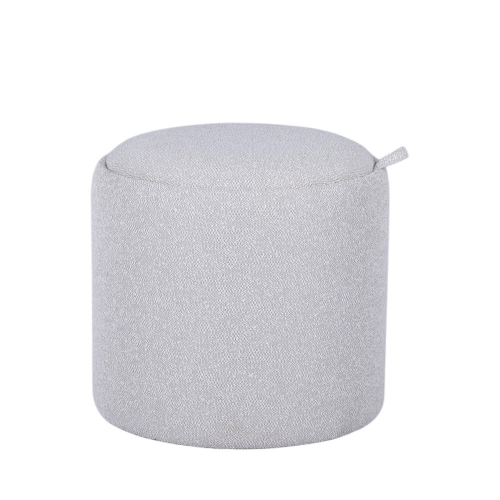 Zoé - Pouf avec rangement en tissu convertible en table d'appoint ø40cm - Beige chiné - 2