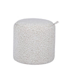 Zoé - Pouf avec rangement imprimé léopard convertible en table d'appoint ø40cm - Beige - 2