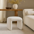 Full - Pouf en tissu bouclette - Blanc - 1