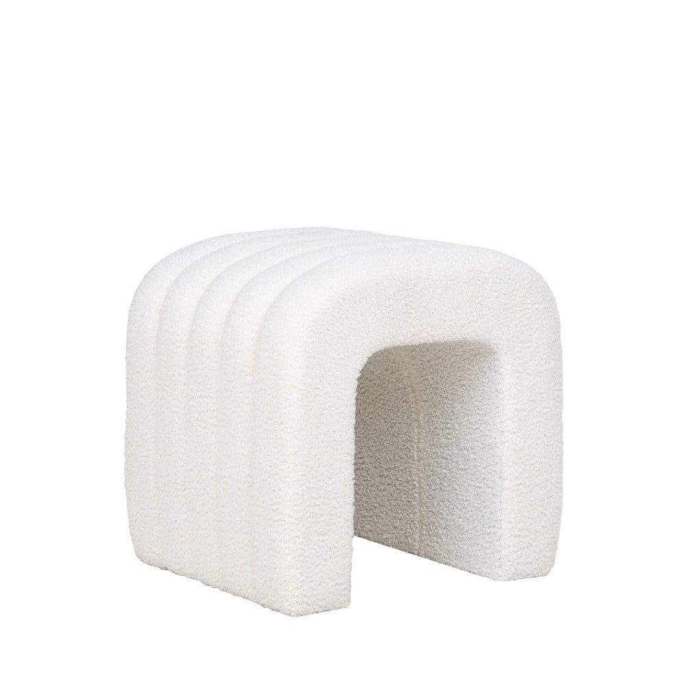 Colma - Pouf en tissu bouclette - Ecru - 2