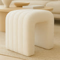 Colma - Pouf en tissu bouclette - Ecru - 1