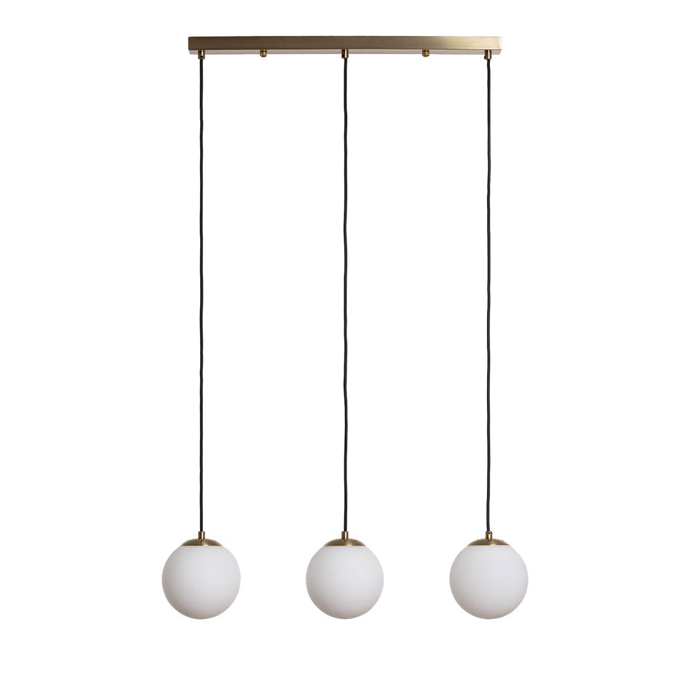 Kano - Suspension avec 3 points lumineux en verre - Laiton - 2