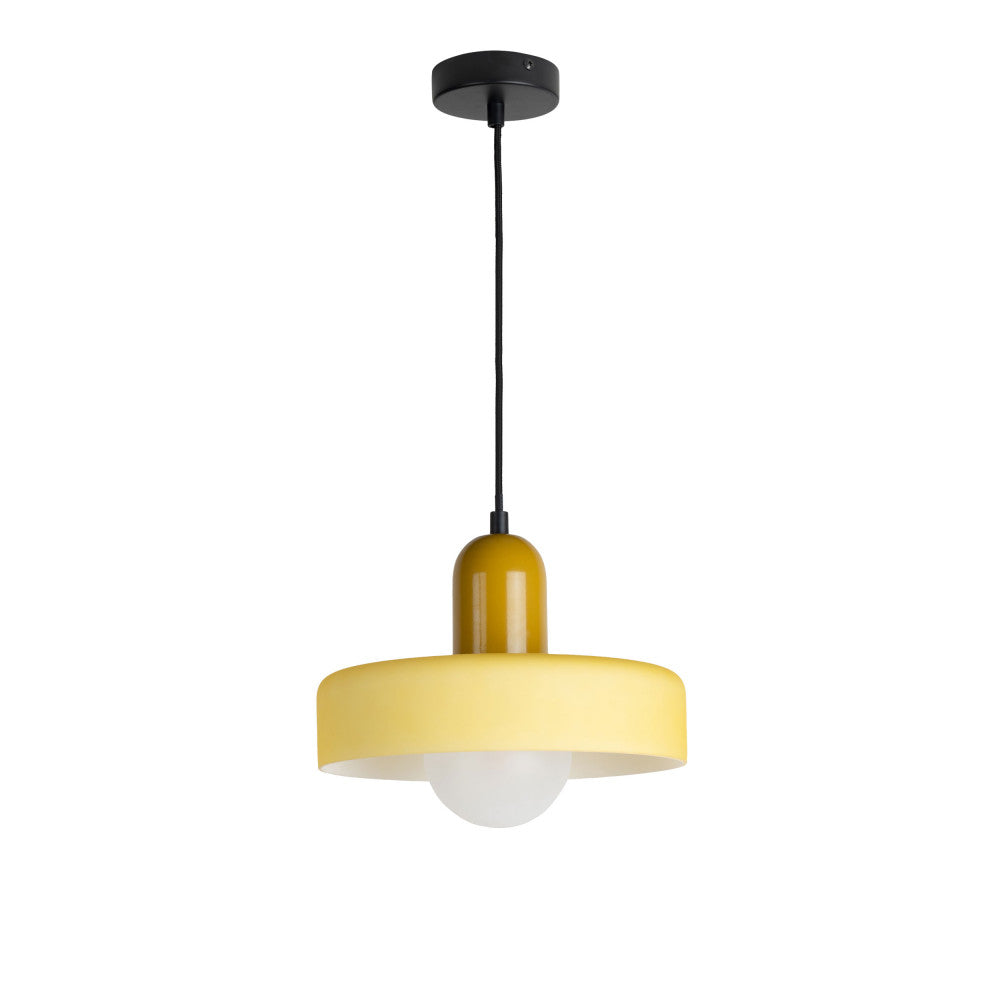 Opaco Grato - Suspension en métal avec abat-jour cylindrique - Jaune - 2