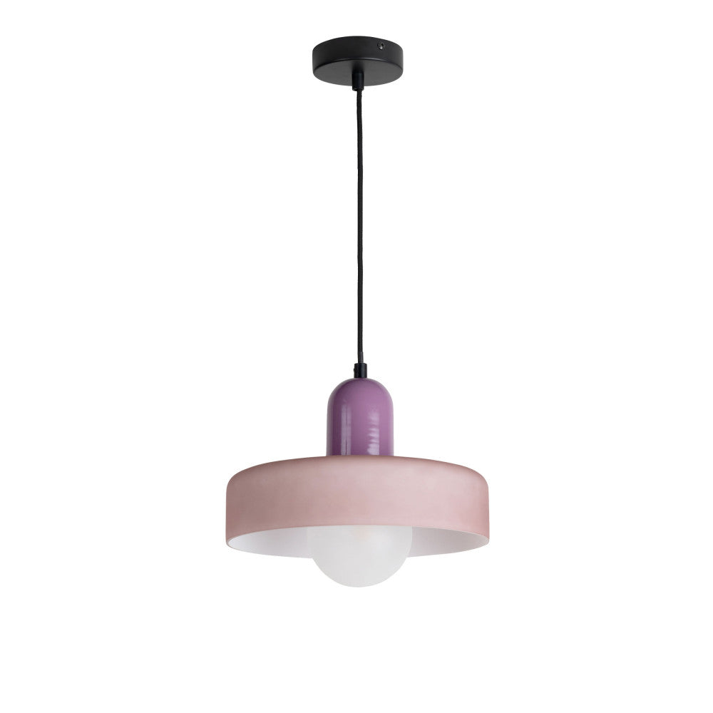 Opaco Grato - Suspension en métal avec abat-jour cylindrique - Lilas - 2