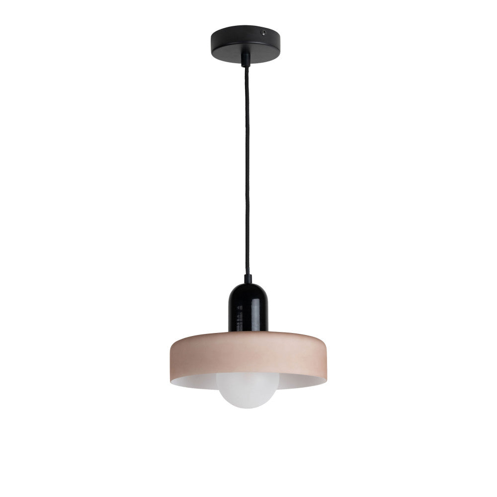 Opaco Grato - Suspension en métal avec abat-jour cylindrique - Beige rosé - 2