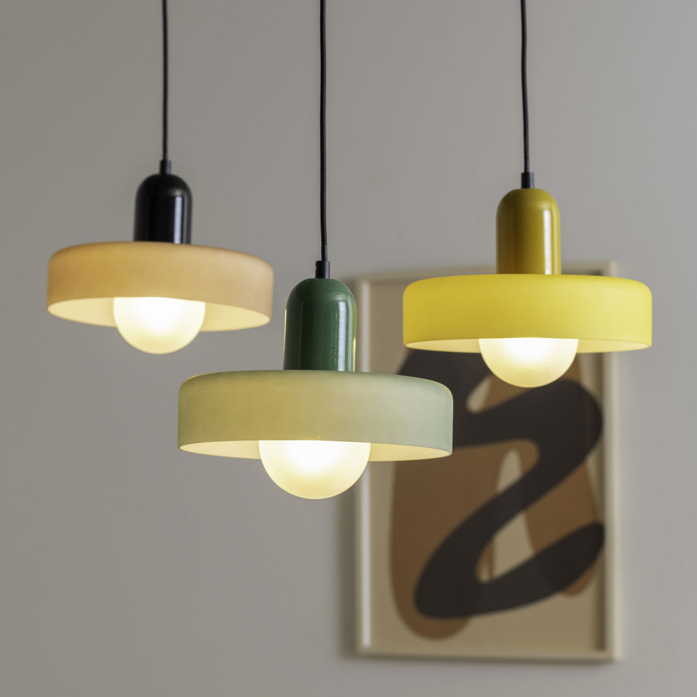 Opaco Grato - Suspension en métal avec abat-jour cylindrique - Beige rosé - 1