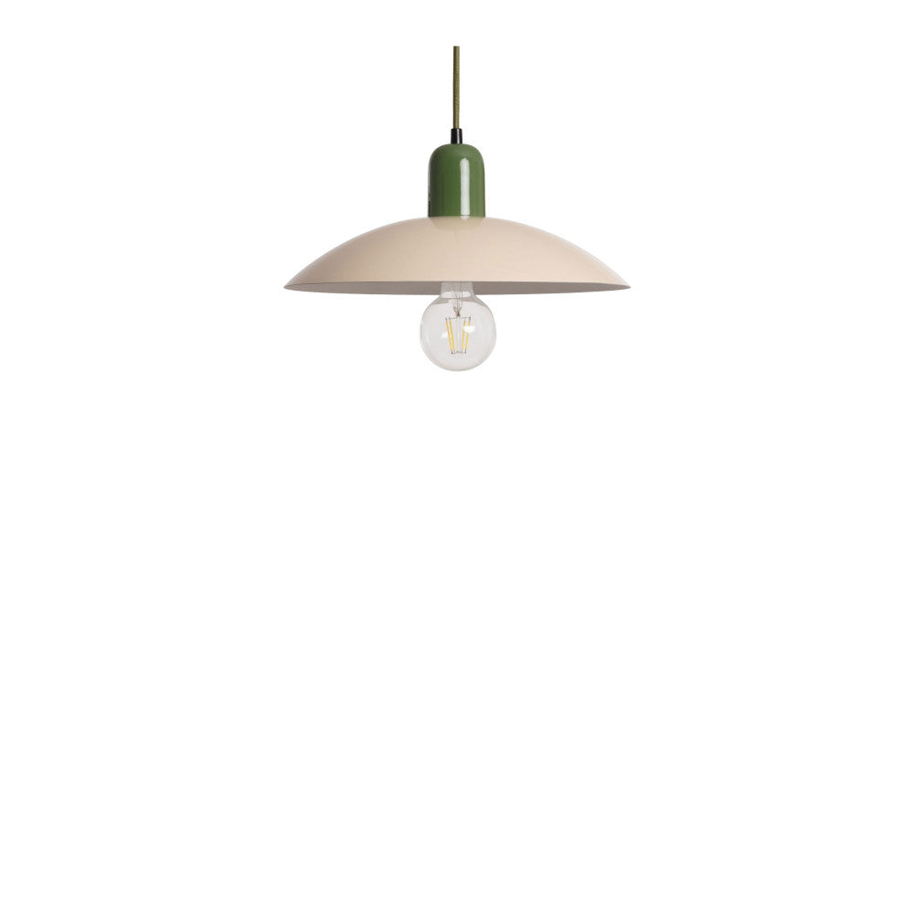 Yvonne - Suspension ronde en métal finition brillant ø35cm - Beige - 2