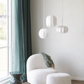 Conventry - Suspension ronde en soie ø25cm - Blanc - 1