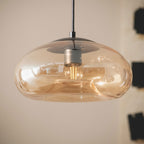 Evo - Suspension ronde en verre ø28cm - Verre ambré - 1
