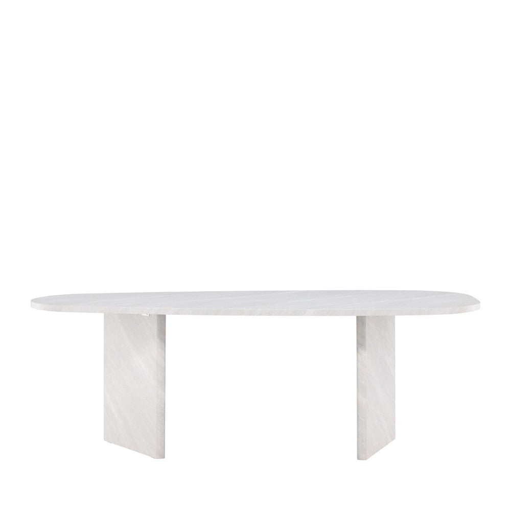Gronvik - Table à manger 10 personnes organique effet marbre - Gris clair - 2