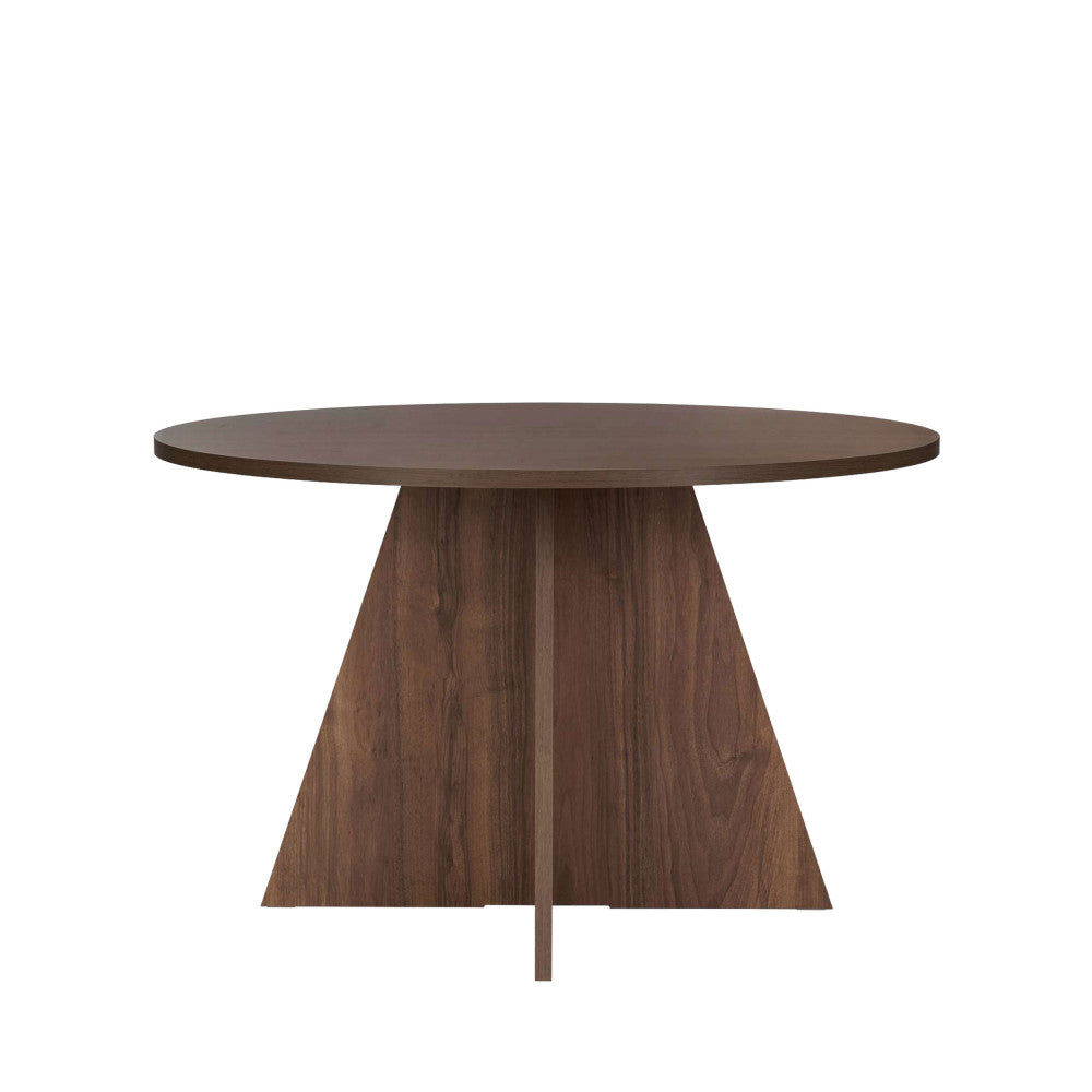 Naro - Table à manger 4 personnes ronde en bois - Bois foncé - 2