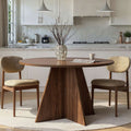 Naro - Table à manger 4 personnes ronde en bois - Bois foncé - 1