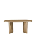Glossi - Table à manger 6 personnes ovale en bois laqué - Marron - 2