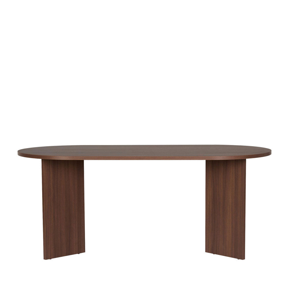 Sam - Table à manger 8 personnes ovale en bois - Bois foncé - 2