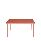 Zyra - Table à manger de jardin 4 personnes en métal - Terracotta - 2