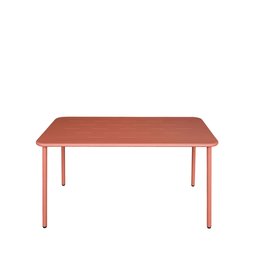 Zyra - Table à manger de jardin 4 personnes en métal - Terracotta - 2