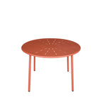 Zola - Table à manger de jardin 4 personnes ronde en métal - Terracotta - 2