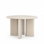 Pyranth - Table à manger ronde 4 personnes en bois - Grège - 2