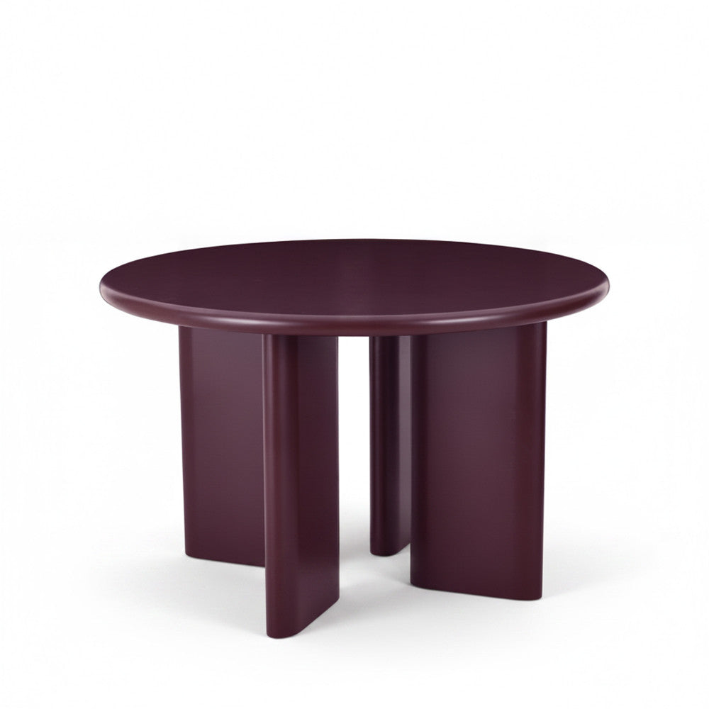 Pyranth - Table à manger ronde 4 personnes en bois - Prune - 2