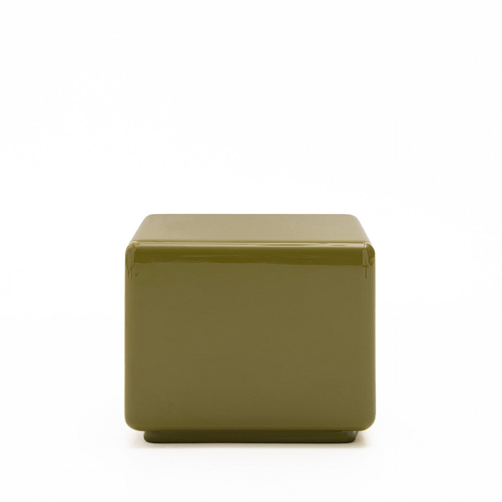 Gaia - Table d'appoint carrée laquée 40x40cm - Vert olive - 2