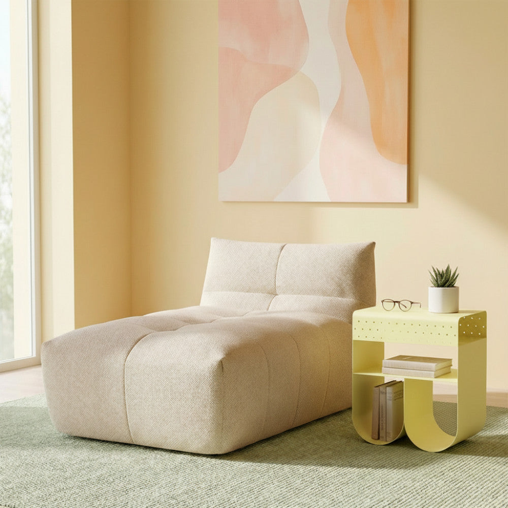 Curl - Table d'appoint / chevet en métal H 48 cm - Jaune - 1