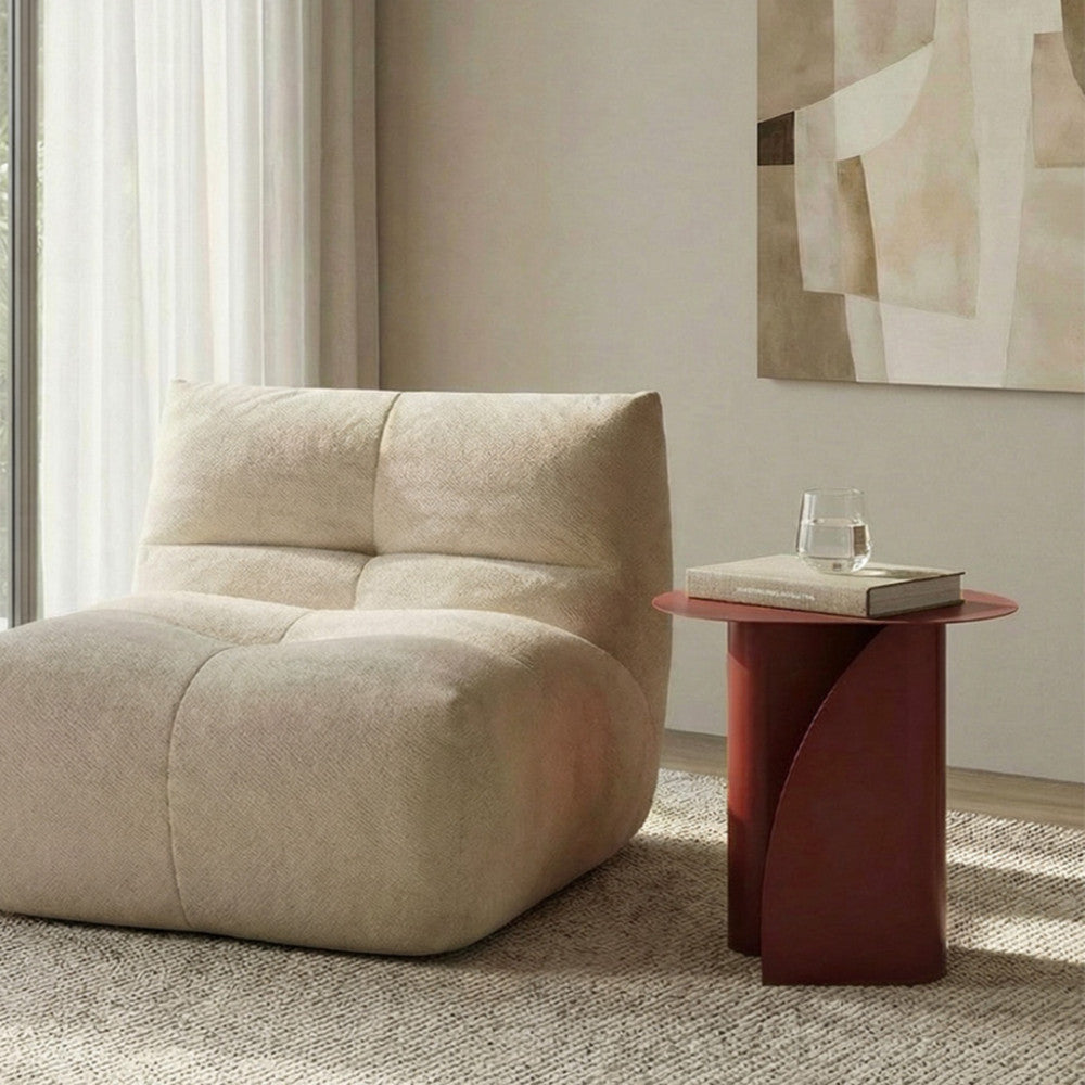 Wave - Table d'appoint en métal H 47 cm - Bordeaux - 1