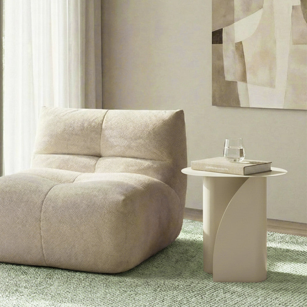 Wave - Table d'appoint en métal H 47 cm - Beige - 1