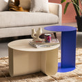 Jimy - Table d'appoint en métal H50cm - Bleu - 1
