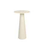 Joya - Table d'appoint ronde effet travertin ø40cm H70cm - Beige - 2