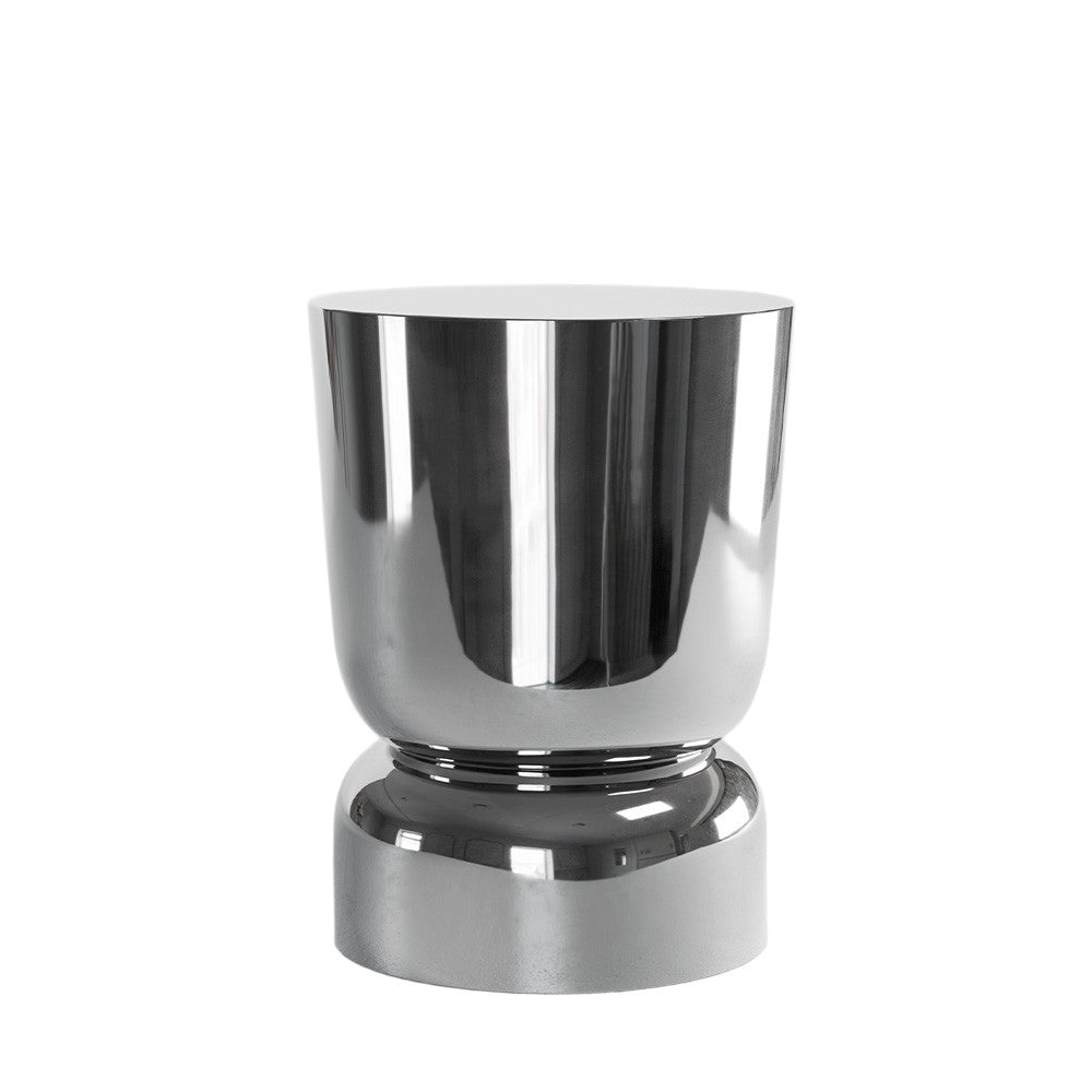 Lola - Table d'appoint ronde en métal ø32,5cm - Chrome - 2
