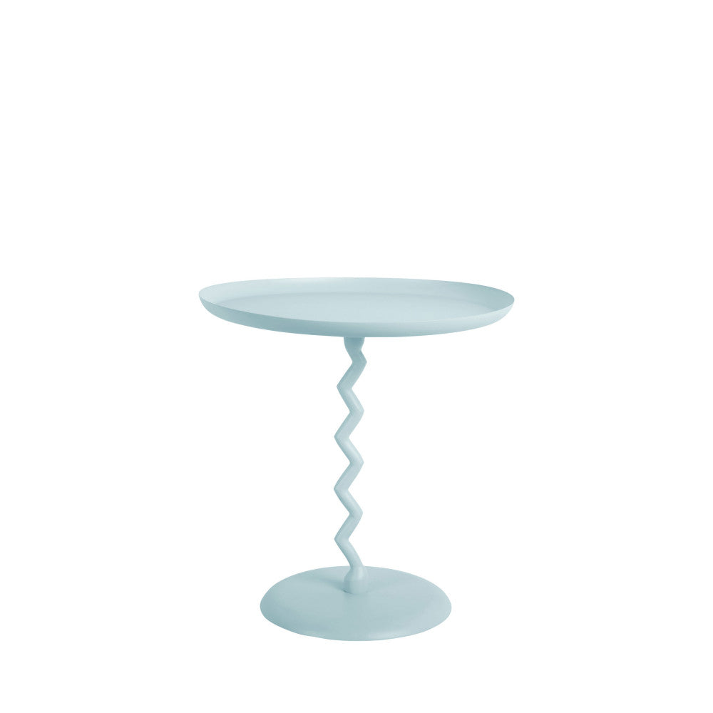 Zigzag - Table d'appoint ronde en métal ø40cm - Bleu - 2