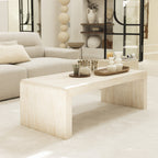 Tocoa - Table basse effet travertin 120x55cm - Beige - 1