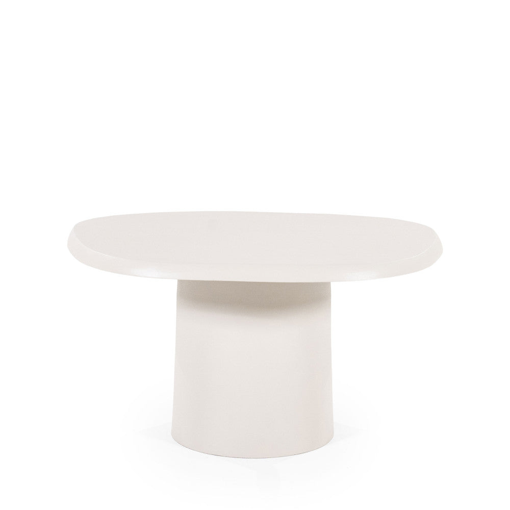 Sten - Table basse en aluminium 57x71cm - Blanc ivoire - 2