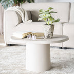 Sten - Table basse en aluminium 57x71cm - Blanc ivoire - 1