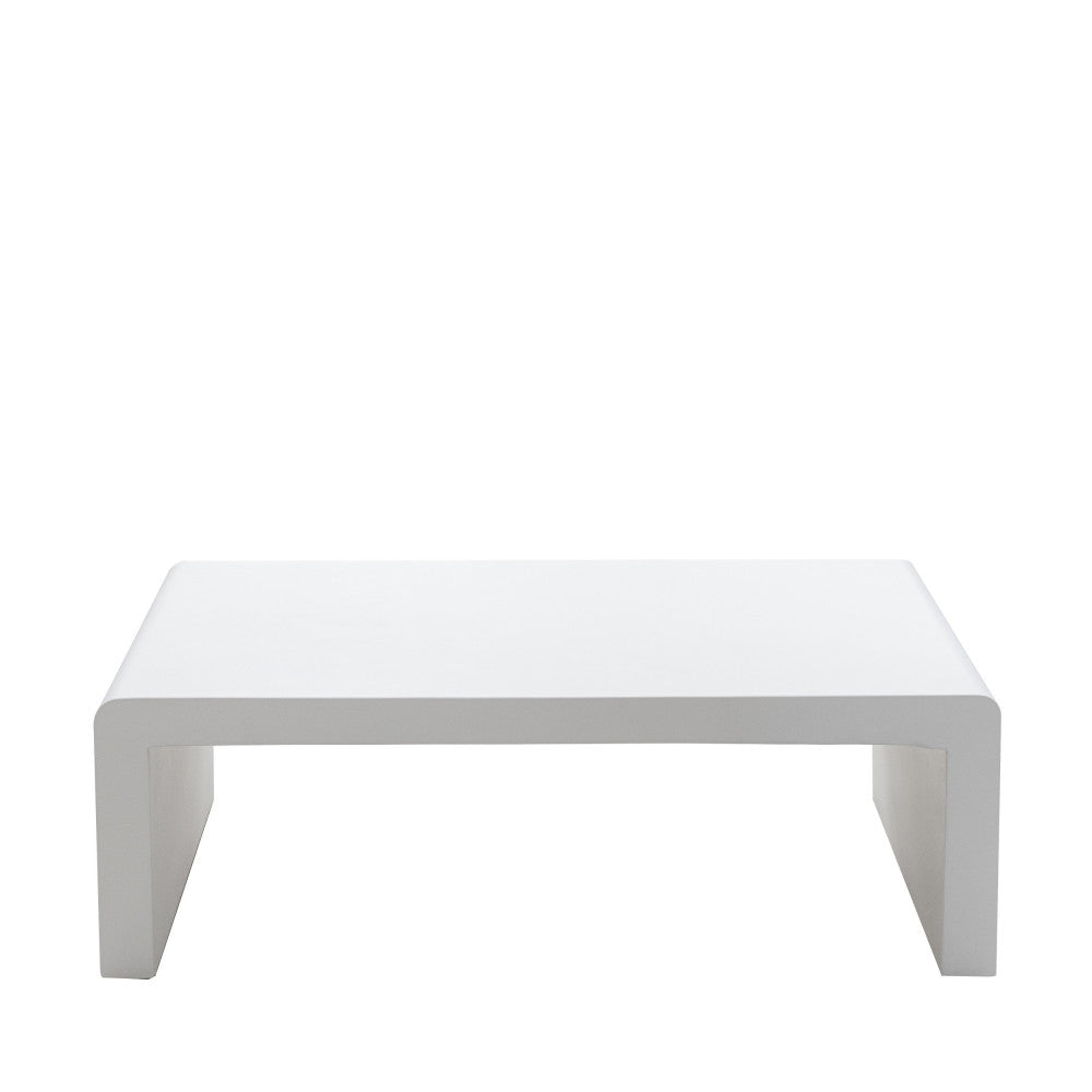 Tocoa - Table basse en fibre de ciment 120x55cm - Blanc - 2