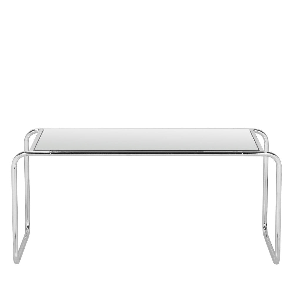Rika - Table basse en miroir pieds chrome L80cm - Transparent - 2