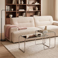 Rika - Table basse en miroir pieds chrome L80cm - Transparent - 1