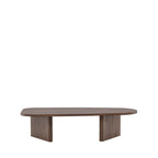 Gronvik - Table basse organique en bois 130x65cm - Bois foncé - 2