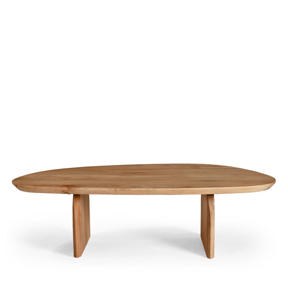 Malang - Table basse organique en bois massif d'acacia - Bois foncé - 2