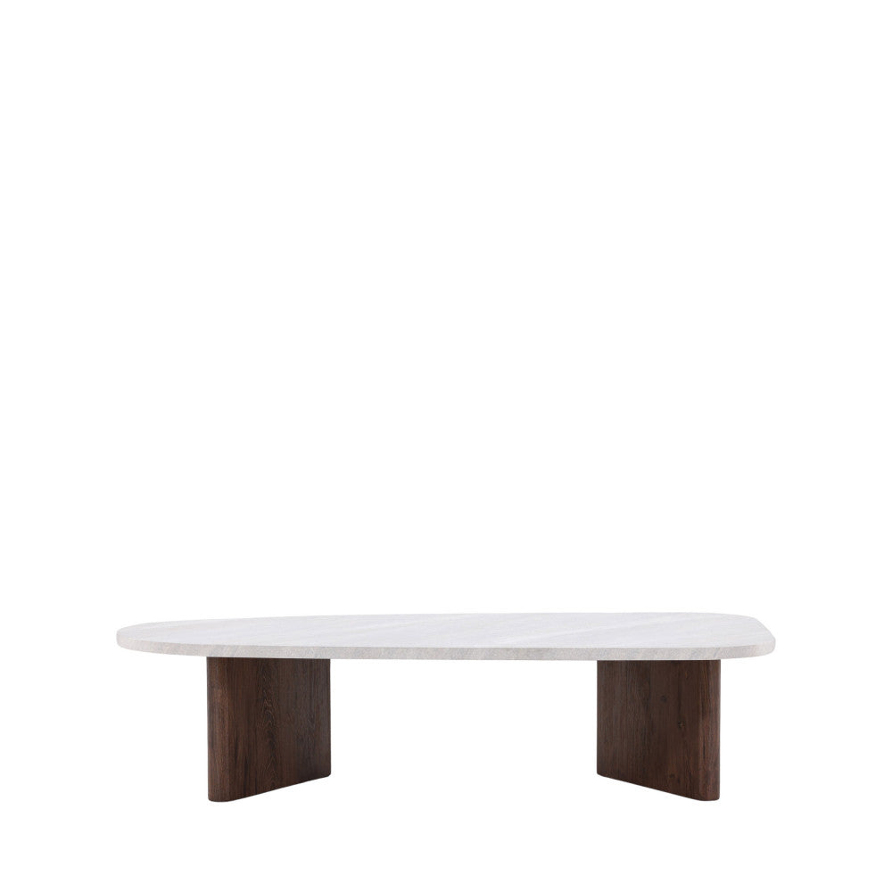 Gronvik - Table basse organique effet marbre 130x65cm - Gris clair - 2