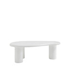 Luna - Table basse organique en fibre de ciment L120cm - Blanc - 2