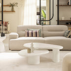 Luna - Table basse organique en fibre de ciment L120cm - Blanc - 1