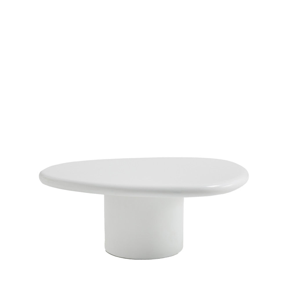 Luna - Table basse organique en fibre de ciment L80cm - Blanc - 2