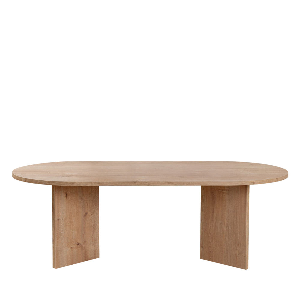 Sam - Table basse ovale en bois 119x60cm - Bois clair - 2