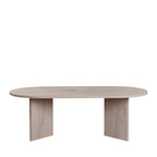 Sam - Table basse ovale effet travertin 119x60cm - Beige - 2