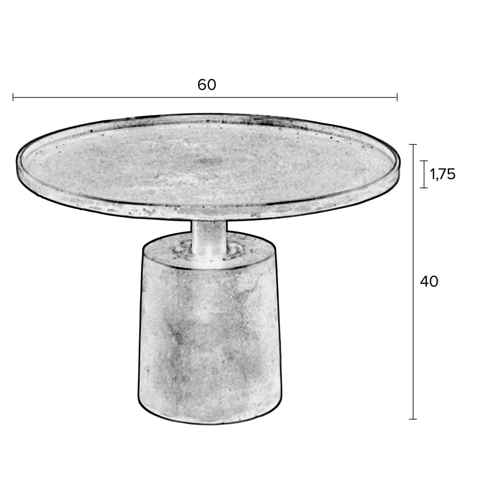Mason - Table basse ronde en métal ø60cm - Noir - 2