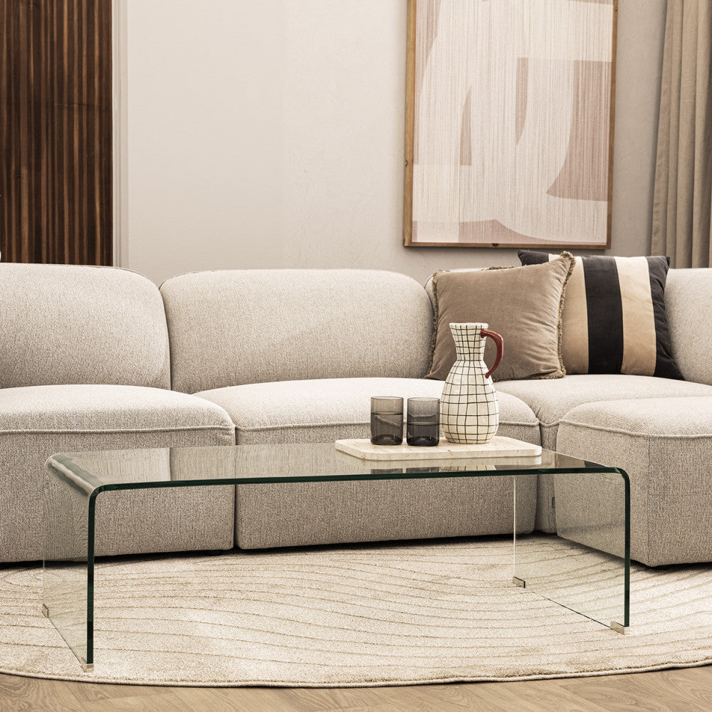 Nido - Table basse en verre L110cm - Transparent - 1
