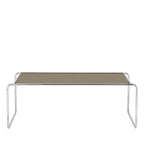 Rika - Table basse en verre pieds chrome L110cm - Verre fumé - 2